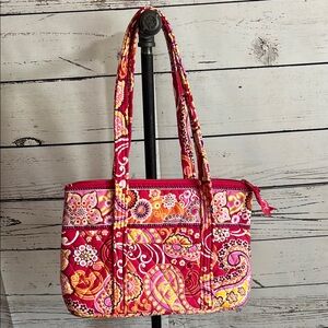 Vintage Vera Bradley Vibrant Pink Paisley Tote Bag